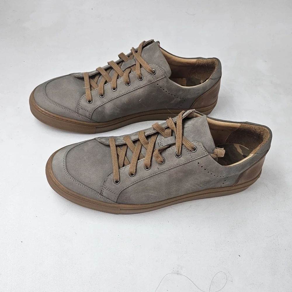 Warfield & Grand Seawall Low Top Sneaker Gray Tan Mens Size 10 Leather